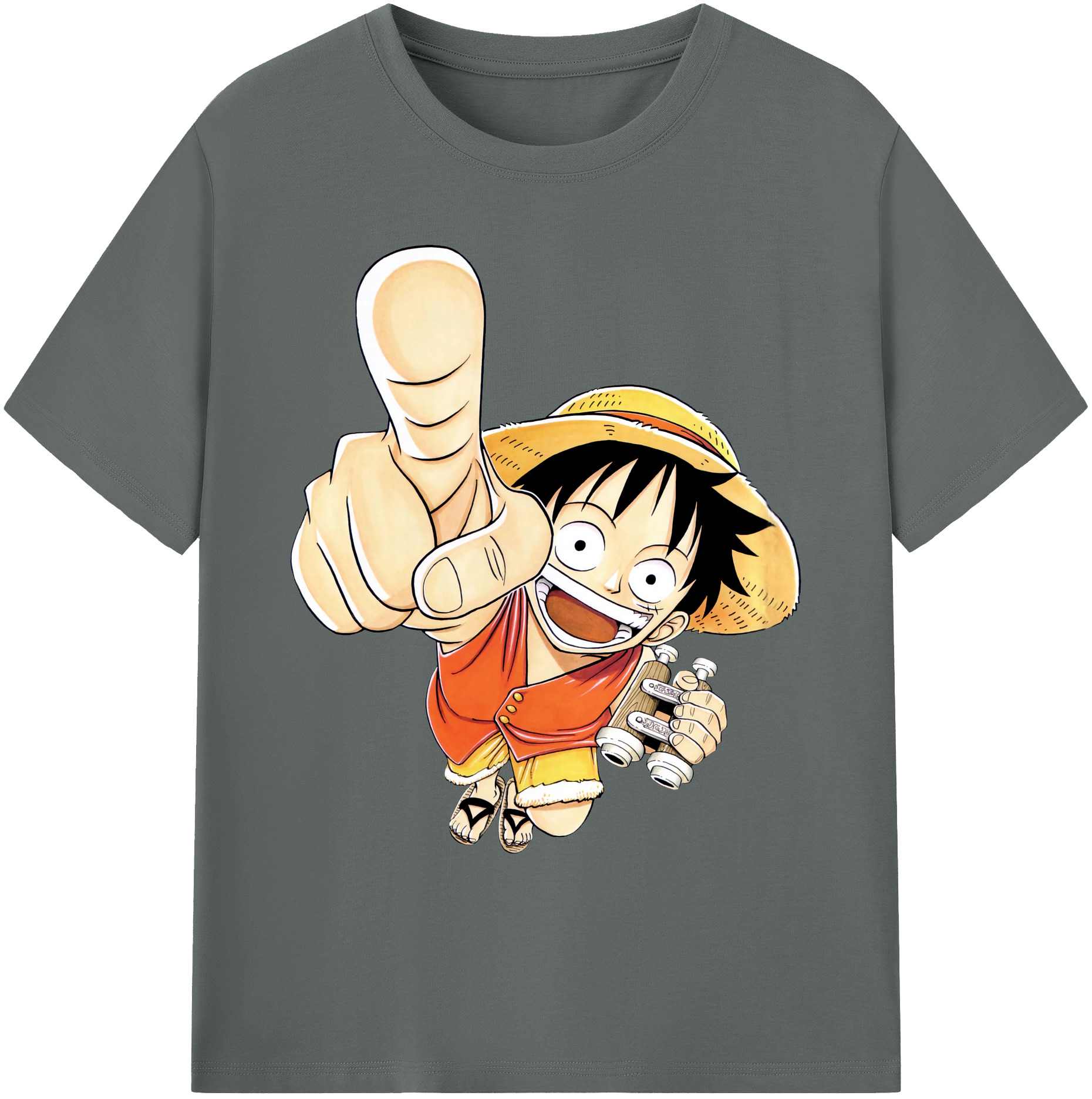 ワンピース モンキー・D・ルフィ ONE PIECE Monkey D. Luffy 綿100％ メンズ半袖Tシャツ｜肌触りやわらか＆通気性